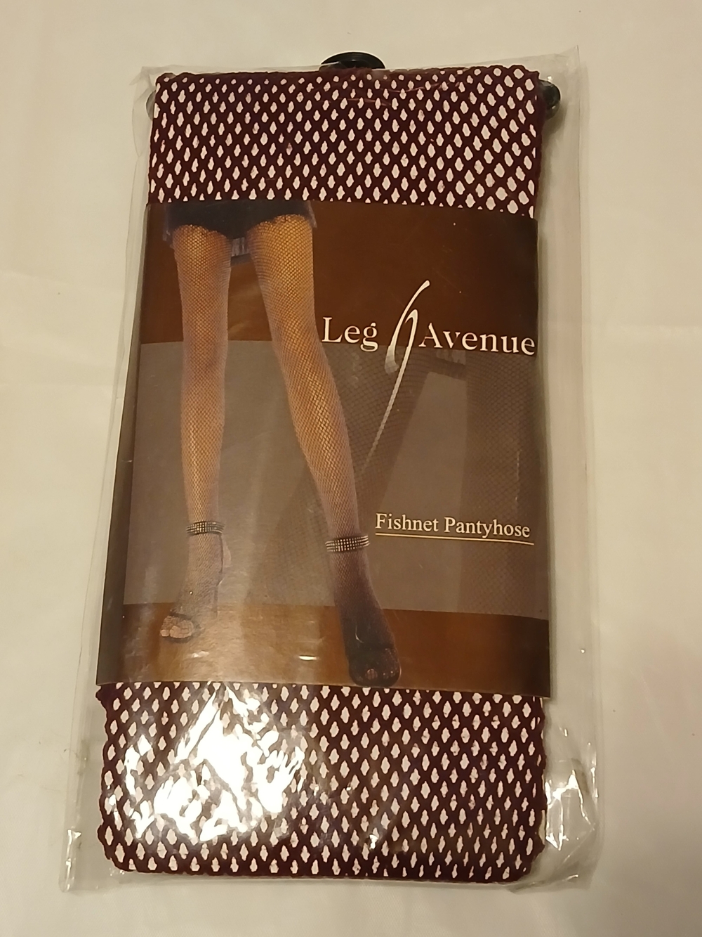 Leg Avenue Burgundy Fishnet Pantyhose - Stylish Fishnet Tights
